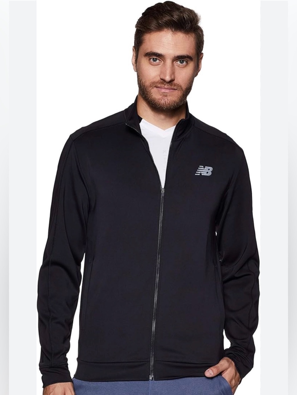 New balance men’s size 2 XL front zip long‎ sleeve track jacket, black color